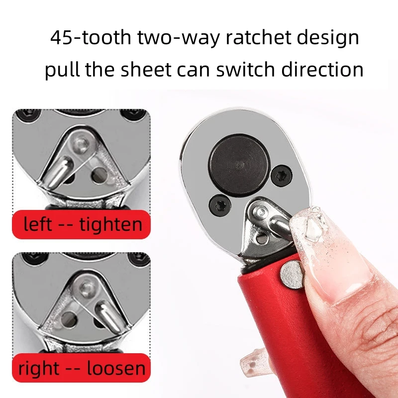 Color Customized 11pcs Torque Wrench Bit Socket Set 1/4' 3-33nm Bike Repair Tool Kit Hand Tool Box