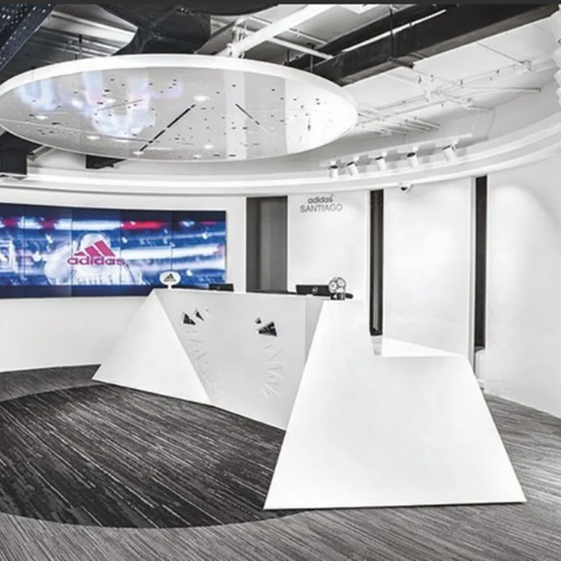 Custom size made by high quality manmade stone reception counter beauty salon/Information desk office furniture