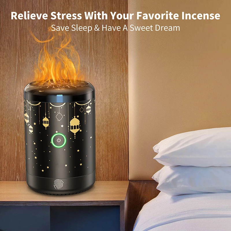 56H  Home Decor Oud LED USB  Mini Portable Electric Coal Bakhoor Burner Incense Car Air Refreshner