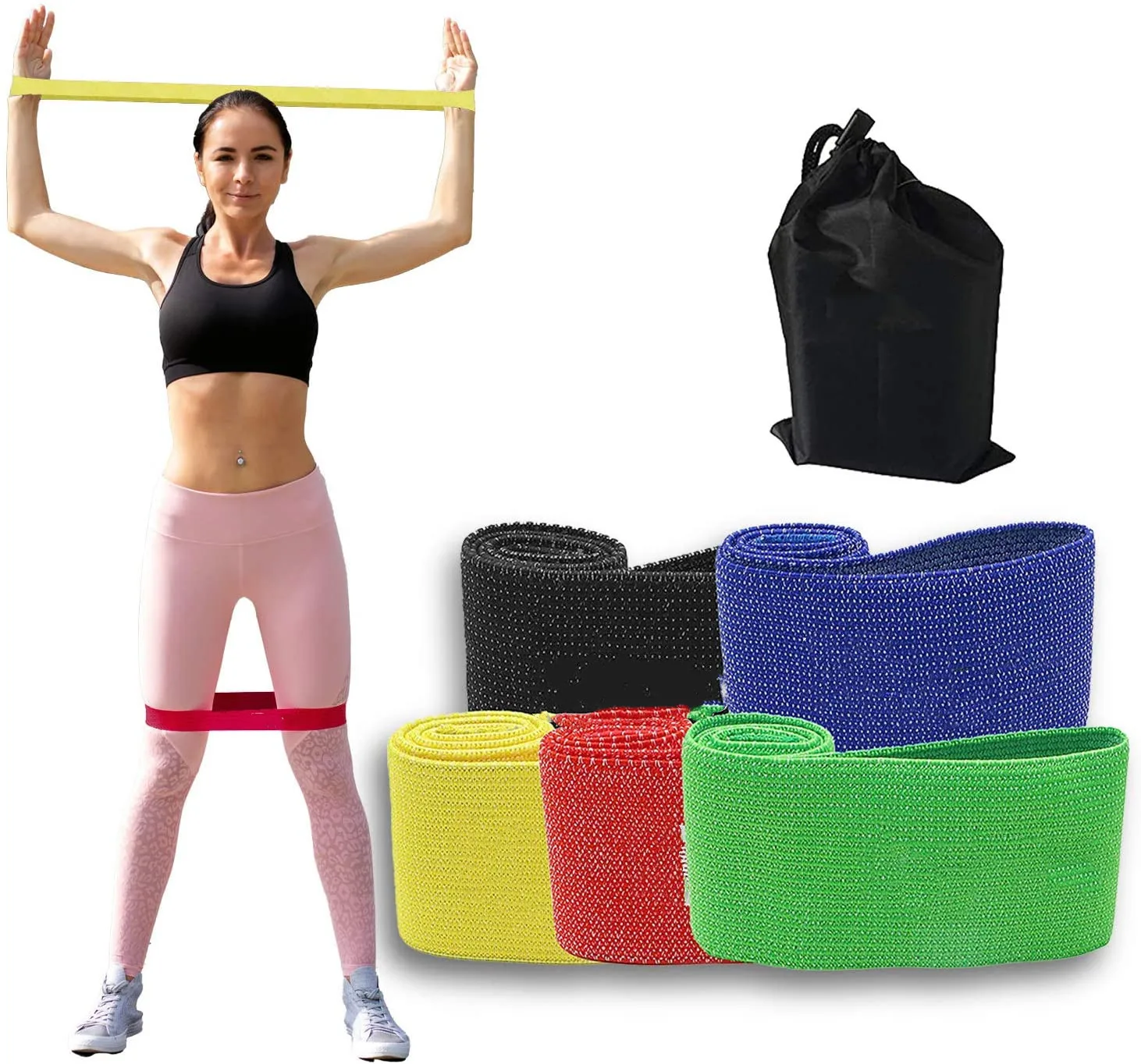 High Elastic Fabric Cotton Booty Hip Circle Exercise Bands for Fitness Home Use