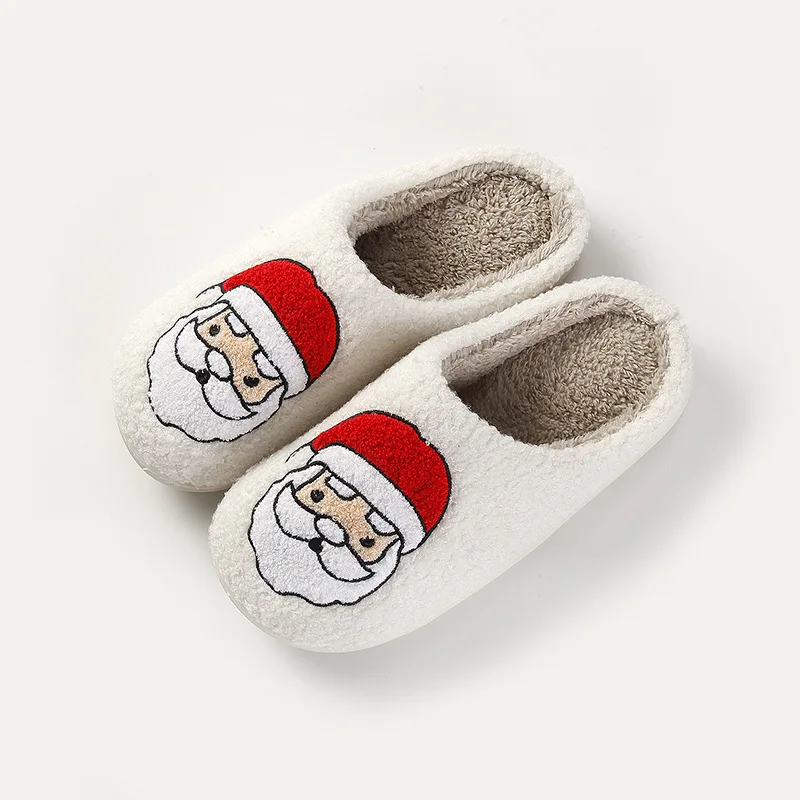 Top Sell fuzzy fluffy holiday gift halloween christmas slippers home bedroom customised womans men kids toddler plush slippers