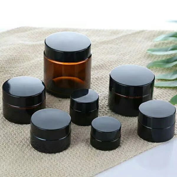 CE certificated Various Specifications Amber Glass Cream/Cosmetic Jar