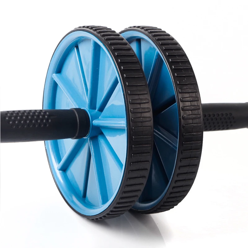 Double roller fitness equipment ABS Abdominal wheel Double handle thruster Abdominal roller