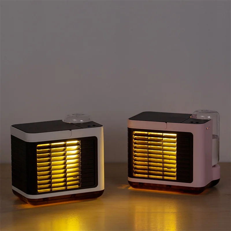  2000mAh Negative Ion Purifying Air Humidifying Fan Mini Portable Cooler with Night