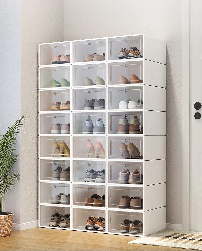 VIC Plastic shoe box dormitory shoe storage artifact household doorway simple to save space shoe cabinet