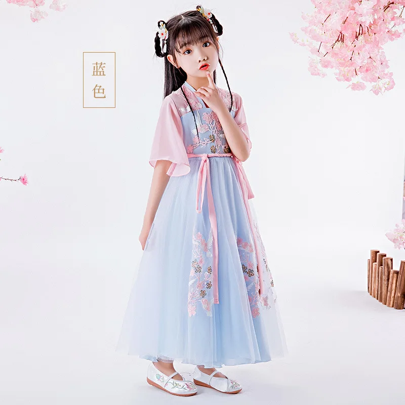 Для девочек Hanfu Tradicional Kleid малыш Anak Vestido платье в традиционном китайском стиле костюм феи для девочки ханьфу