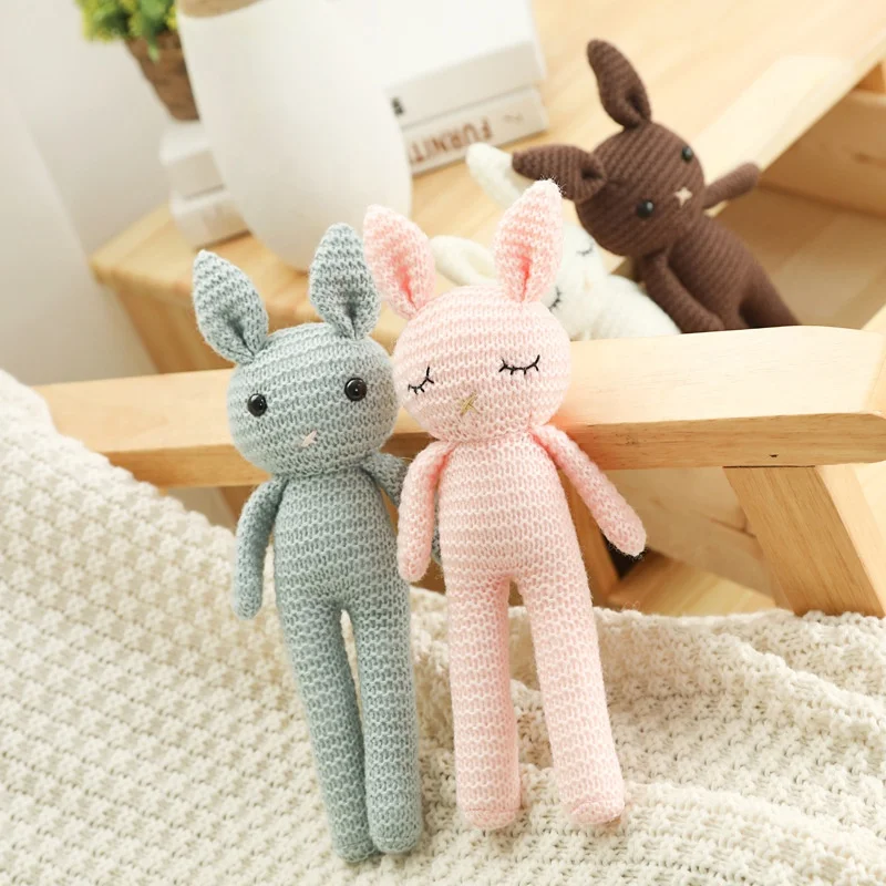 wholesale knitted rabbit crochet animal toys handmade amigurumi bunny plush toys