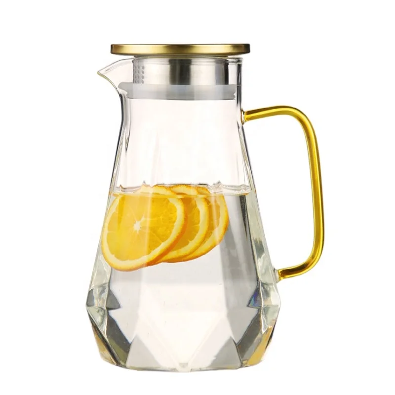 
Wholesale Handmade Transparent Kettle Hot And Cold Water Jug With Lid 