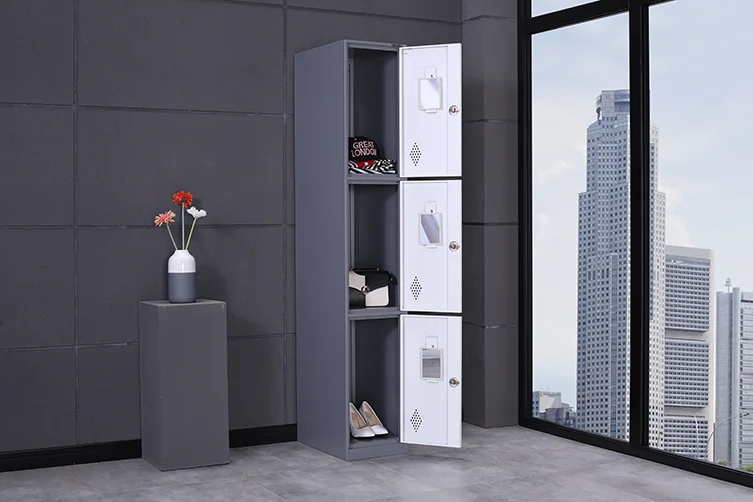 Factory price modern design storage 3 door single clothing locker school student locker office gym locker storage cabinet