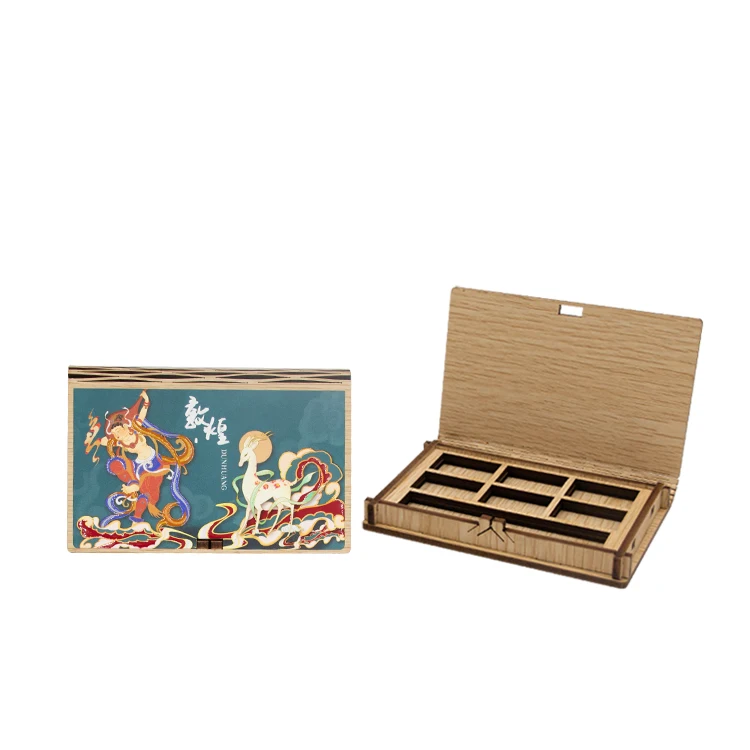 Custom eco friendly square empty 6 color makeup wooden & bamboo boxes cosmetic eyeshadow palette packaging container