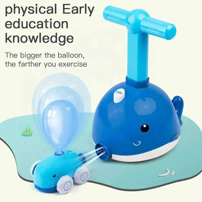 2024 Cute Animal Simulation Dolphin Air Balloon Powered Car Aerodynamic Car Stem Toys For Kids