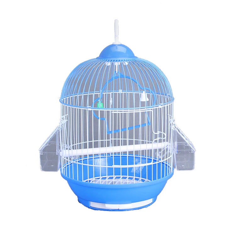 Best Small Parrot Canaries Pearl Birds Metal Pet Wire Feeding Cage in China for Indoor Outdoor Travel with Hook Loop Tray Feeder