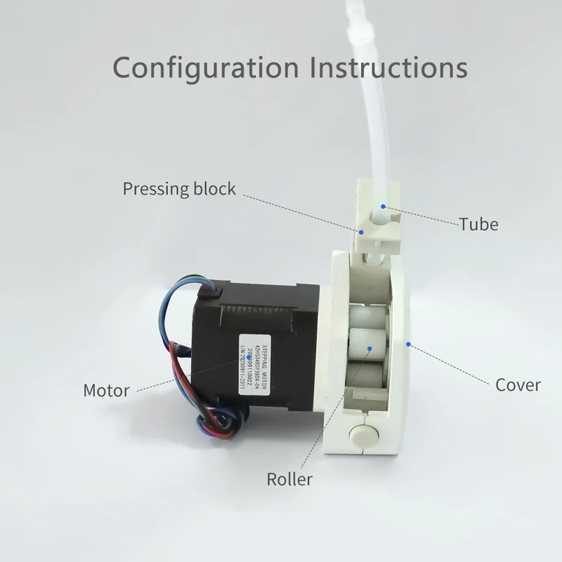 JIHPUMP 384Y High Precision 24V Low Pulse Flow Stepper Motor Peristaltic Pump for Medical Dental Implant Machine