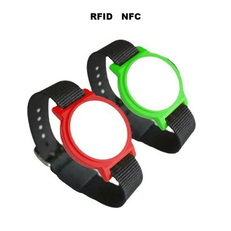 CMRFID 125Khz/13.56Mhz custom RFID IC ID active tag tickets Wrist Bands Nfc Stretch Bracelet Rfid woven nylon Wristband