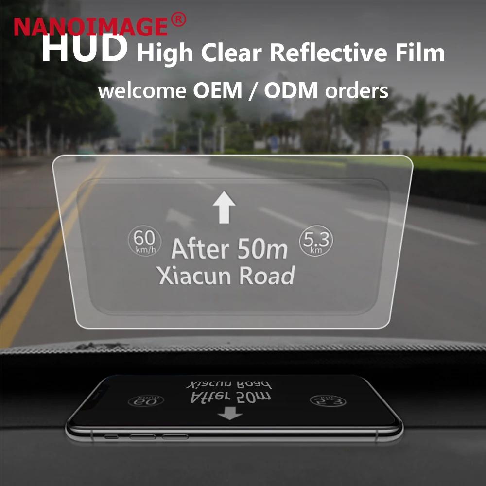 Top Sale Car Accessories HUD Projective Film HUD Reflective Film Make your Safer Car GPS Navigation Reflective Film
