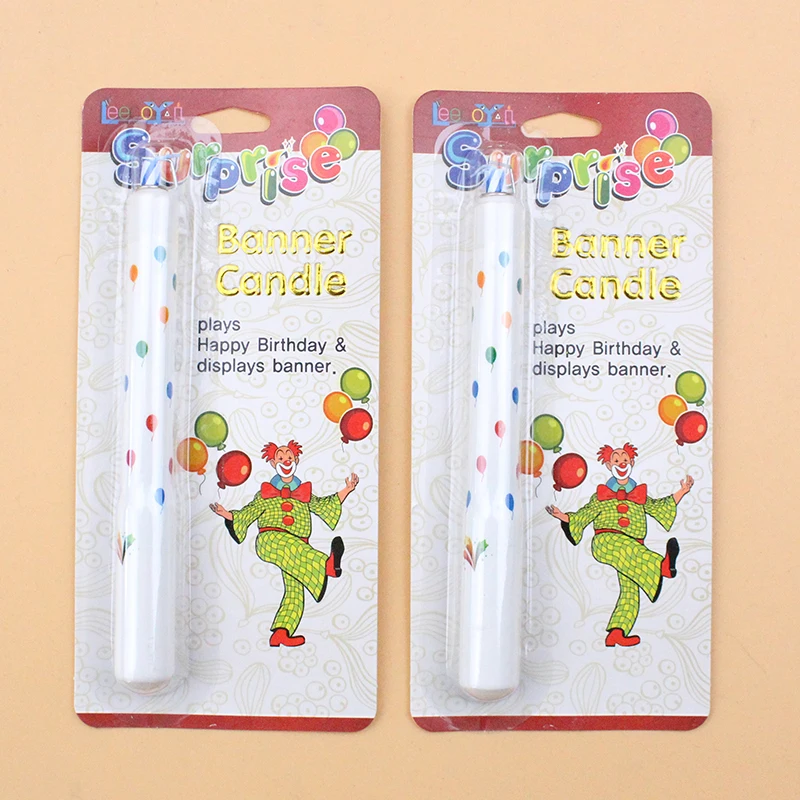 Wholesale happy birthday cake decoration surprise clown banner candle