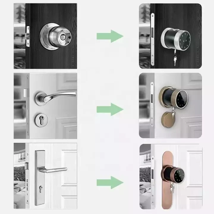 Tuya Smart Room Door Lock with Key Diary Fingerprint Management Hotel Bovos entry door Tubular Ball Knob Lock