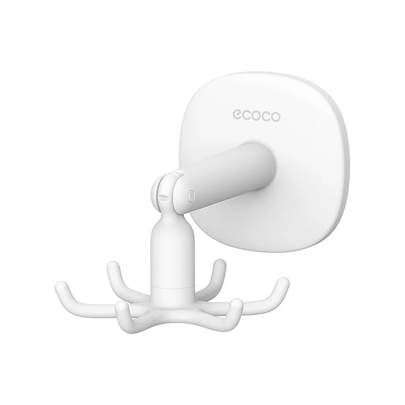 Adjustable Hook Punch-Free Kitchen Storage Rack Six-Claw Rotary Hook Seamless Strong Adhesive Plastic Hook Single Cookware Spoon