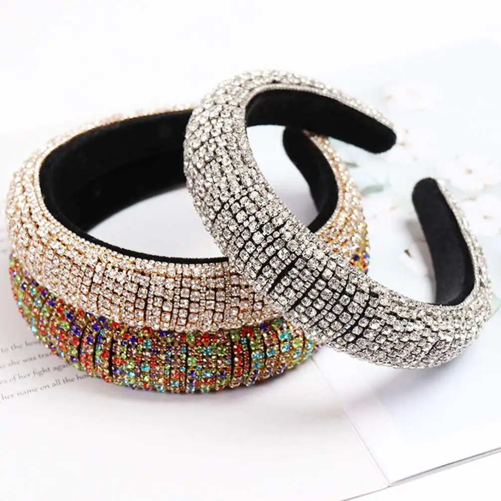 
2020 New design luxury Fashion Headband baroque bling headband rhinestone glitter headband for women 
