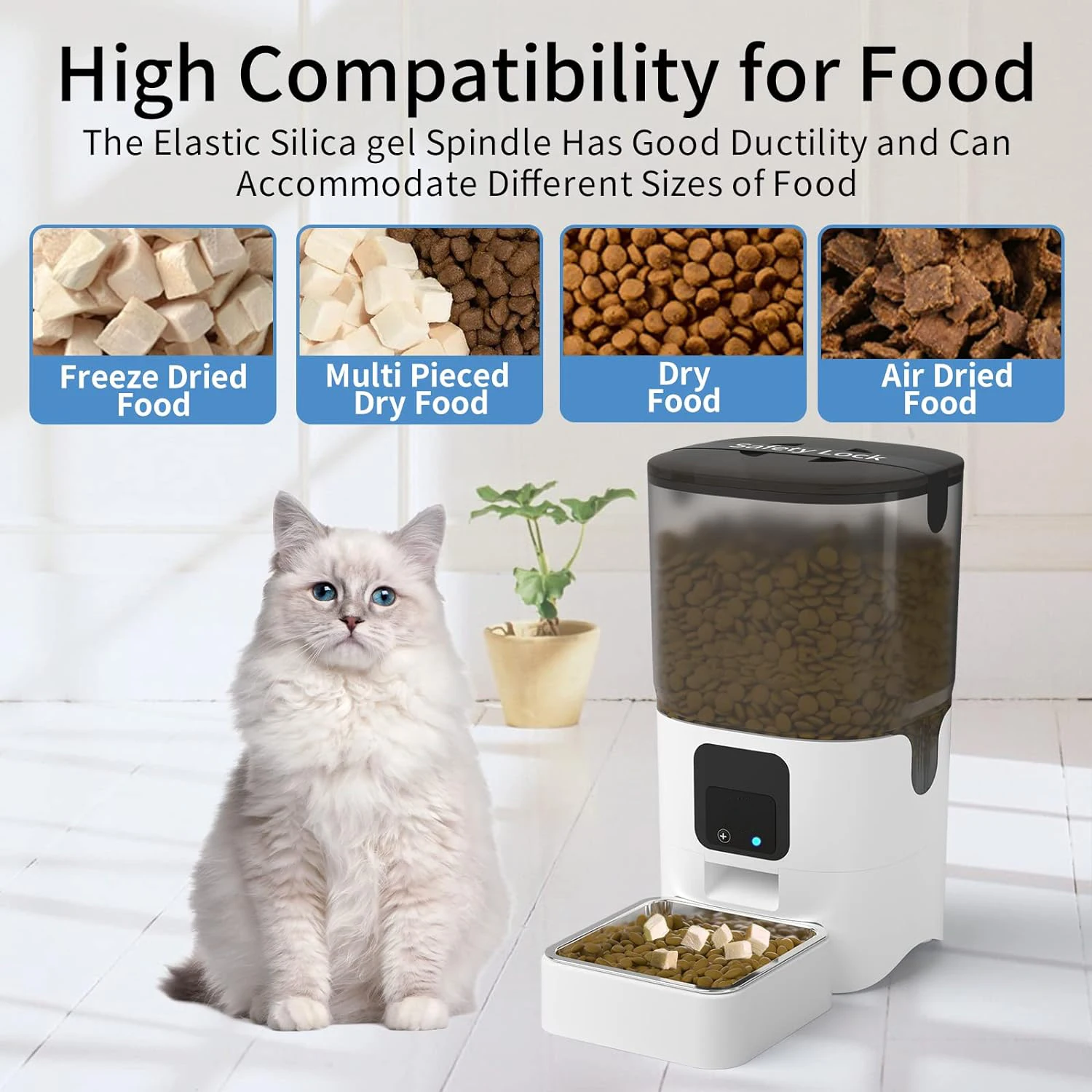 6L Wifi App Smart Automatic Pet Cat Food Dispenser with Slow Feeding Mode Pet Dry Food Feeder with Timer and Camera