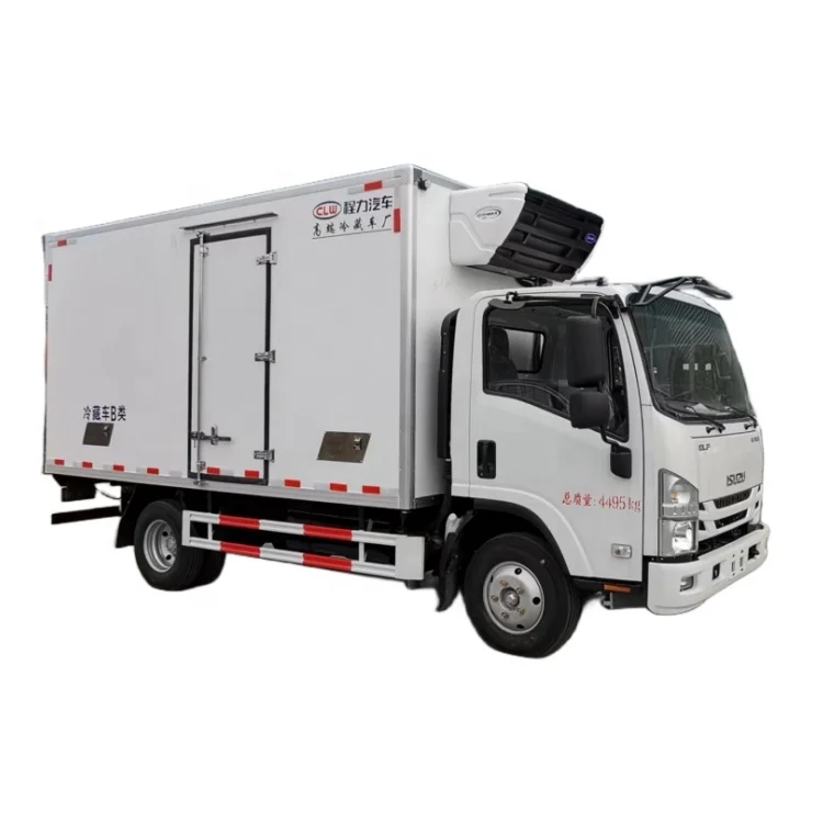 1suzu 3 Ton export to Russia country Three-wheeled trucks with electric refrigerator, fully enclosed customized container