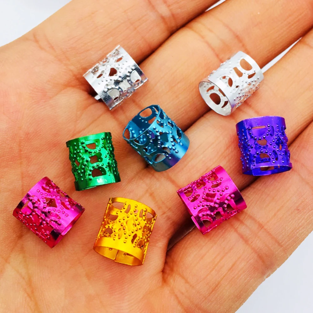 High Quality Dreadlocks Beads Mixed Golden Silver Hair Cuffs Beads braiding Hair Decoration Braiding Hair beads