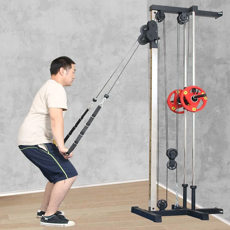 W1N Fly Trainer Home  Commercial Use Lat Pulldown Row Machine Wall Mount Cable Station With Adjustable Dual Pulley System