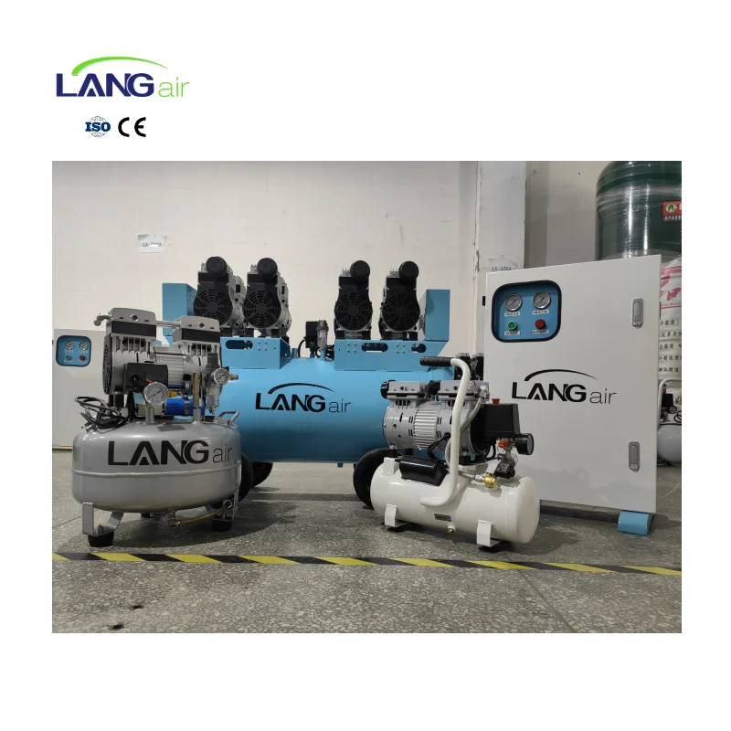 Low Noise Oil Free Piston Air Compressor 50L Portable Pump 550w Dental Silent Oilless Air Compressor For Painting