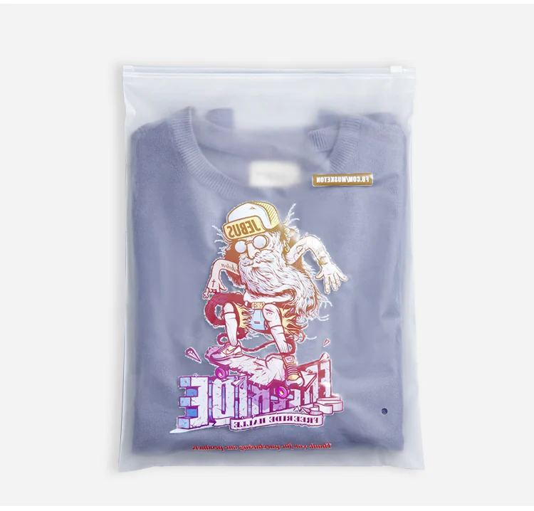 Wholesale Custom Packaging Printed Logo Self Sealing Shirt Clothes Zip Lock Clear Ziplock Plastic Zipper Frosted Clothing Bags
