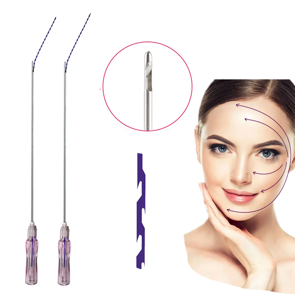 Hot Sale 18g 100mm Pdo Blunt Cannula Press Cog Shark Teeth Thread Pdo For Face Lifting