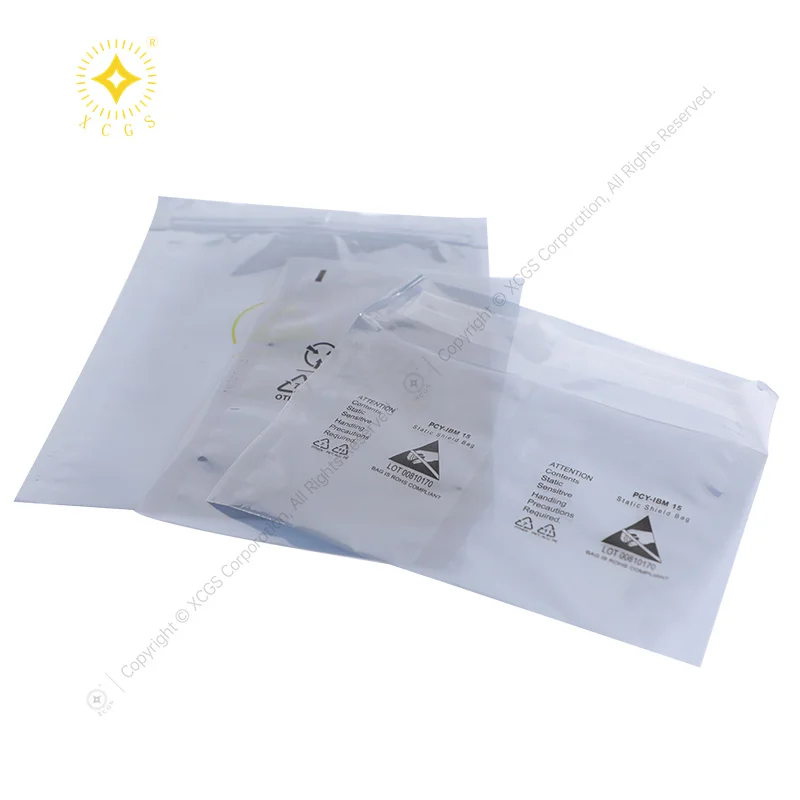Custom Size Resealable Antistatic Ziplock ESD Shielding Bags Protective Antistatic Bag for Sore HDD SSD Device