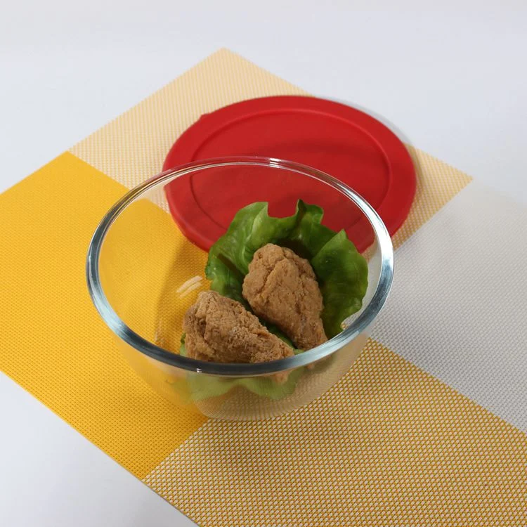 Wholesale Transparent Round Shape High Borosilicate Glass Salad Bowl With Lid Set
