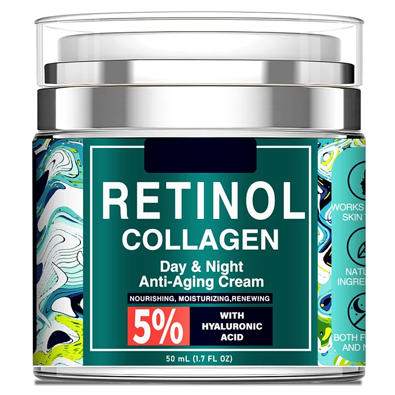 Private Label Anti Aging Moisture Nourishing Whitening Retinol Collagen Day and Night Cream with Hyaluronic Acid