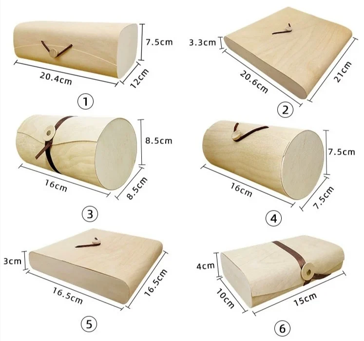 
Nature Birch Bark Wooden Round Square Packaging Boxes for Tea Bags Red Wine Cream Bottle Gift Packaging 