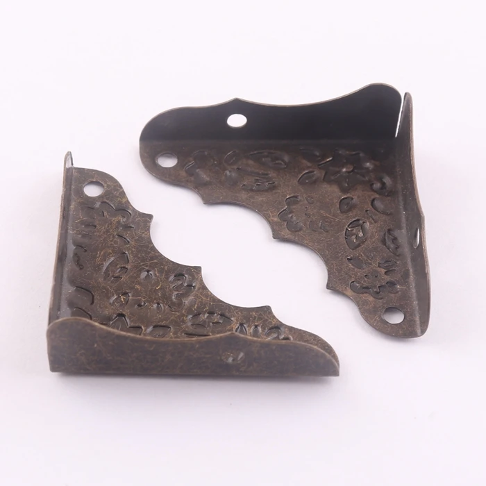 antique brass metal wooden jewelry box edge corner protector for packing box