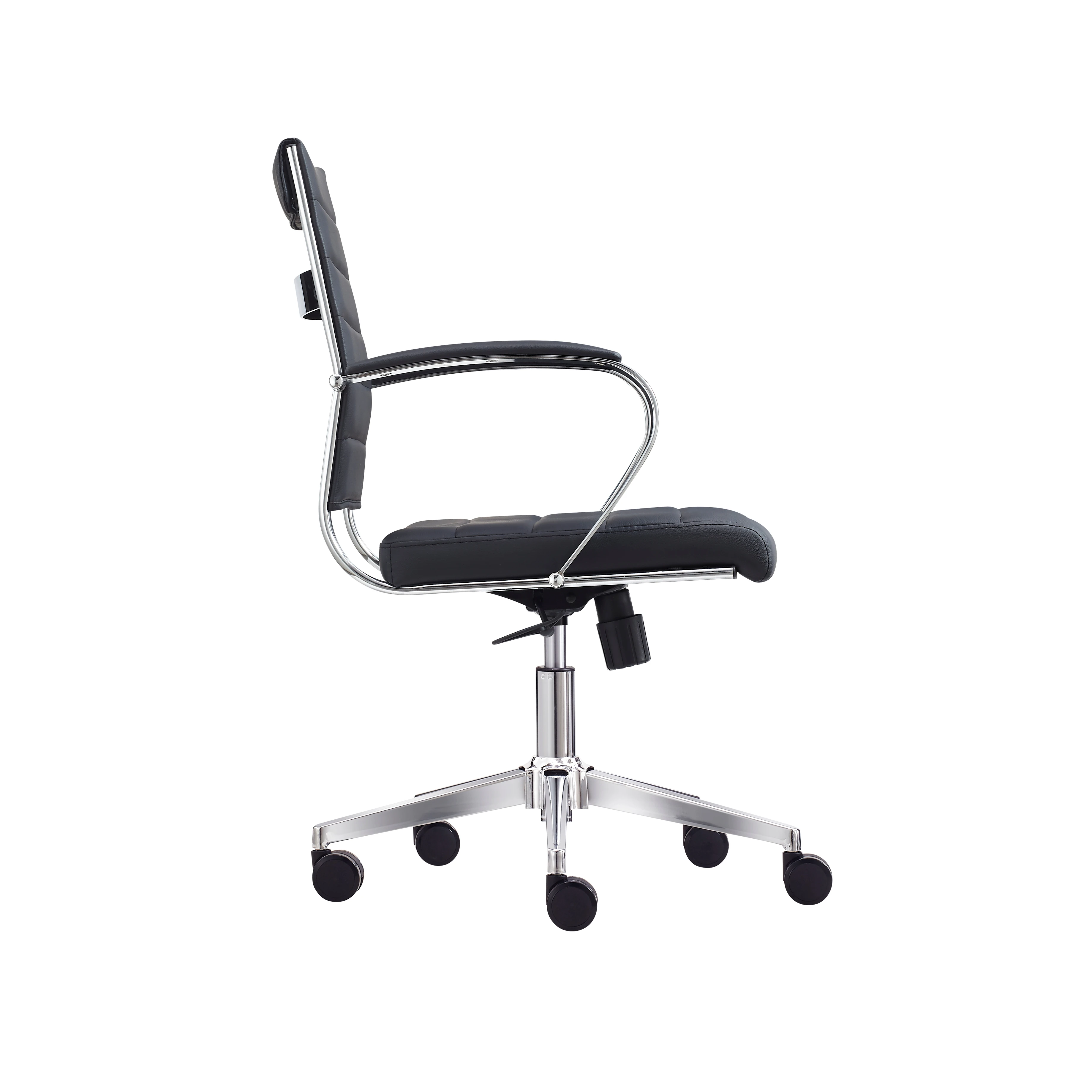 Modern design black color office chair aluminium base staff swivel chair for meeting room