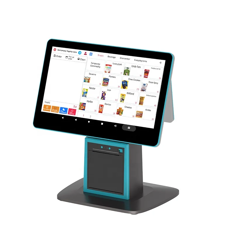 Factory price retail 15.6 main display with 10.1 customer display  English software Android  All In One terminal Cash Register