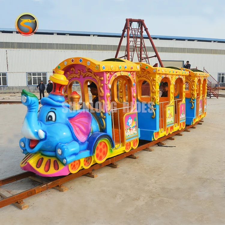 Amusement park games kid electric train track train rides for sale