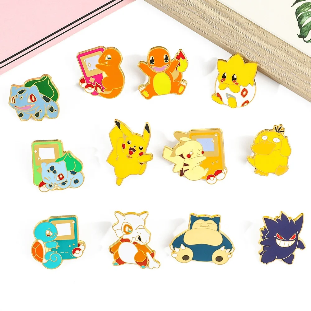 Pocket Monster Ins Style Johnny Turtle Magical Baby Fat Ding Brooch Metal Badge Bag Accessories