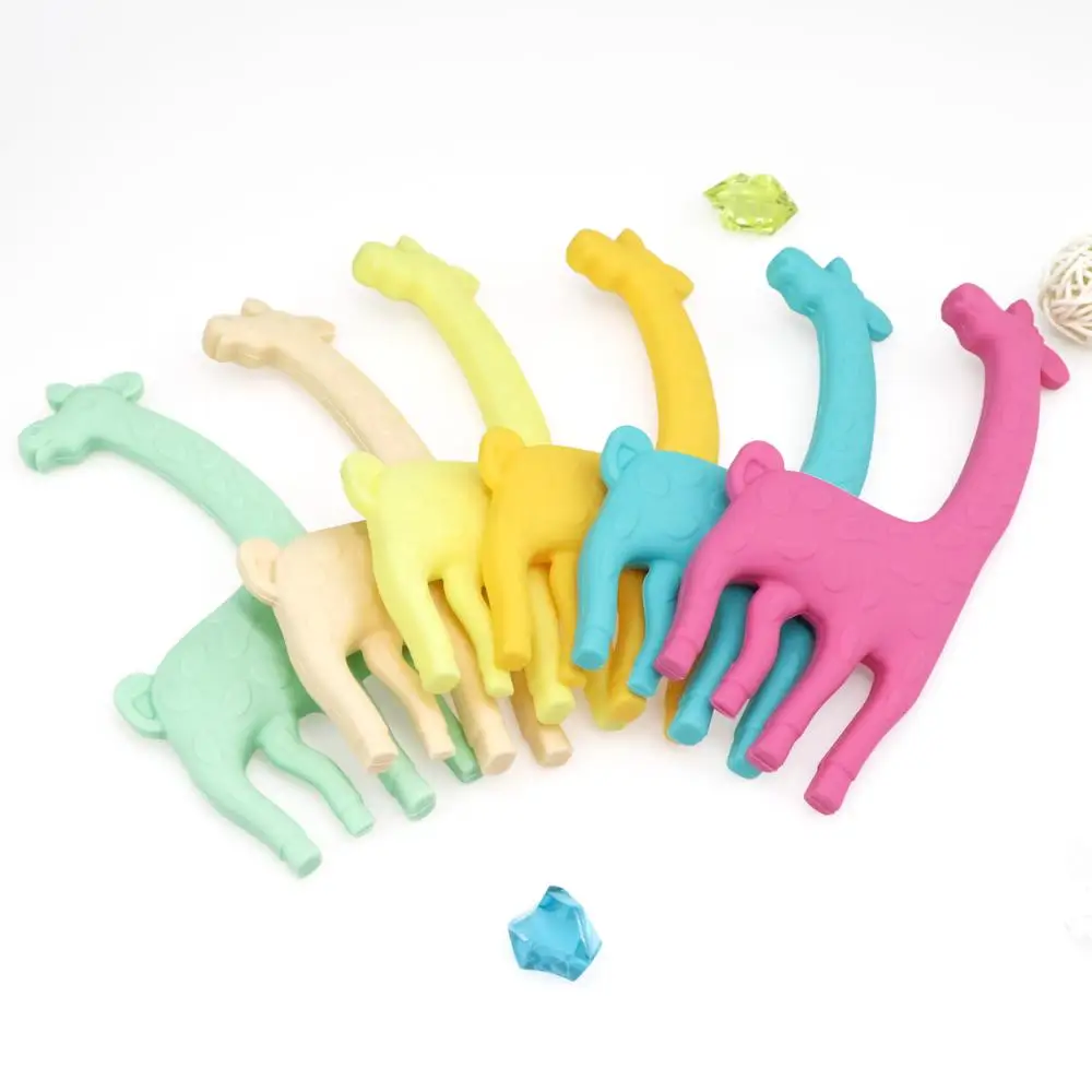 
Giraffe Shape for Baby Teether Silicone Soft Teething Toy Chewable OEM Style Packing 