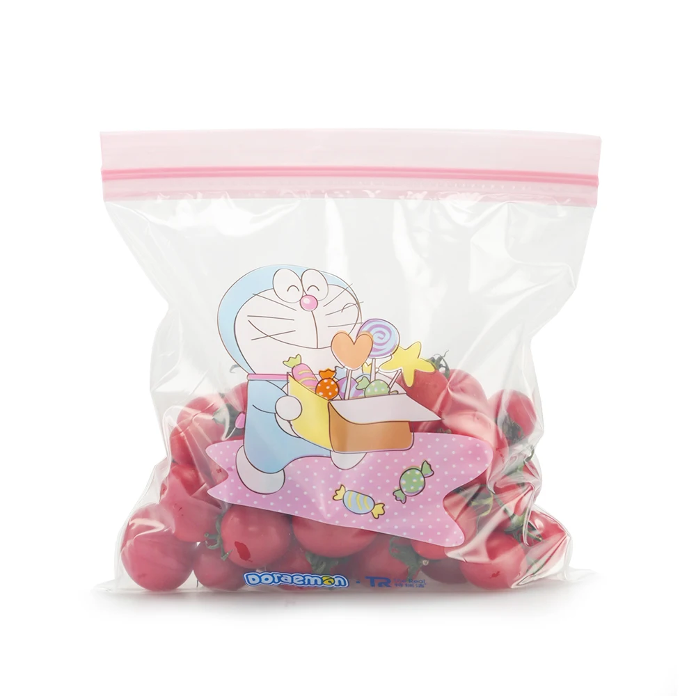 Custom Logo Printed Pink Ziplock Bags 2mil Plastic Packaging Stand up Pouch Freezer Food Zipper Bag
