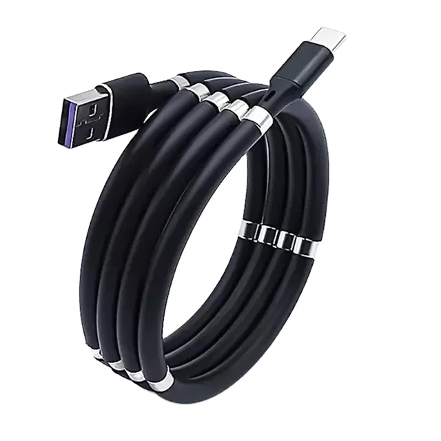 Hot-selling magic rope magnetic data cable 3A flash charging 1m data cable suitable for different interface devices