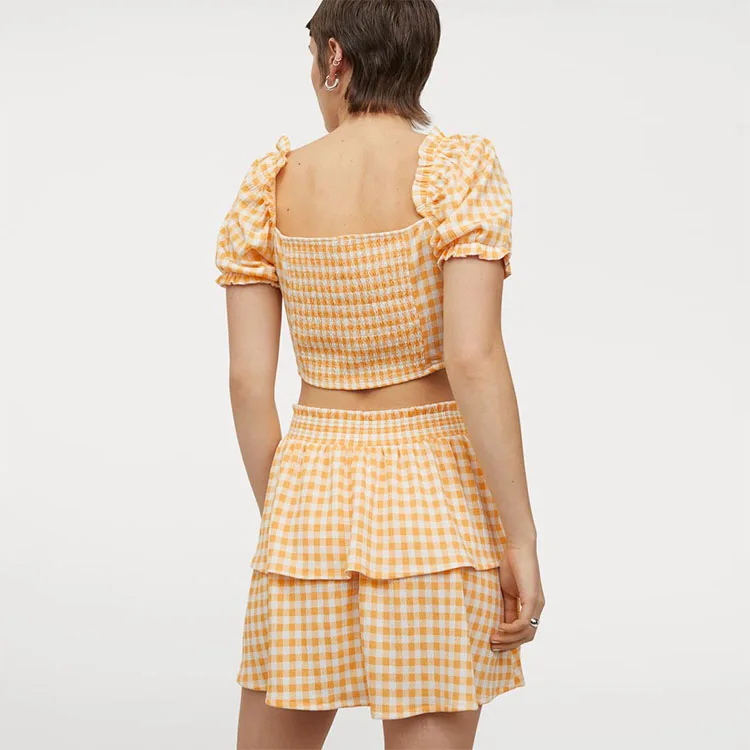 Мини-юбка в Корейском стиле с широким воланом на талии