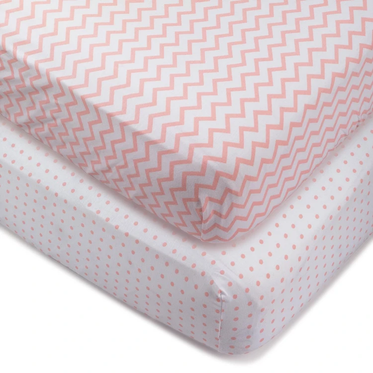 Top Seller Hot Products Baby Crib Bed Fitted Sheet Set Super Soft 100% Jersey Cotton Fabric With  Lovely Printed