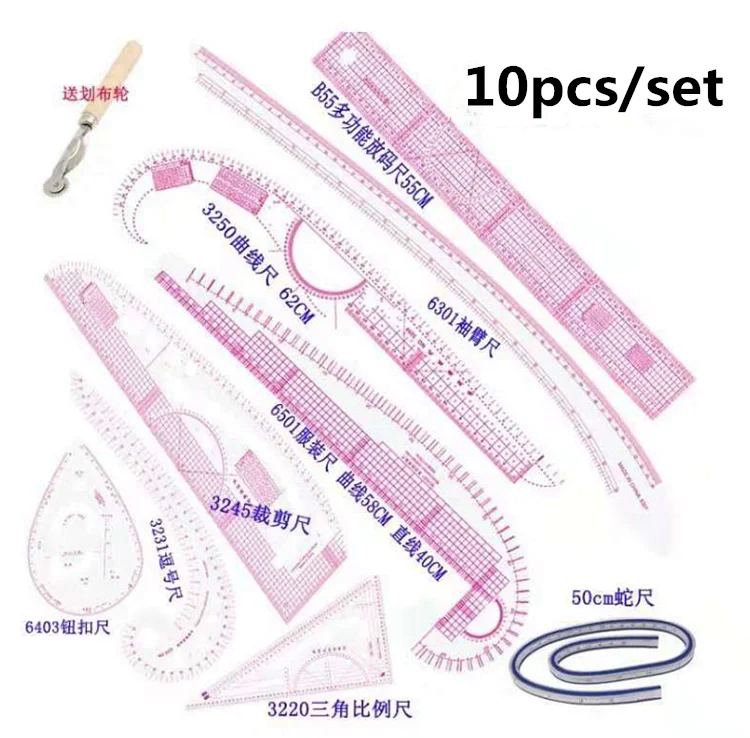Tailor Ruler Sewing Tools Soft Plastic Comma Shaped Curve Measure Ruler Styling Design Ruler for Clothing Making