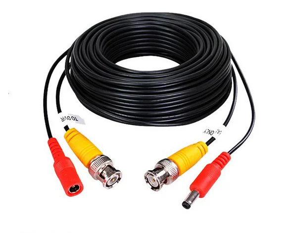 10M 20M 30M 50M Black BNC Video Power Cable/Wire for Security Camera DVR, Surveillance System Cctv Extension Cable