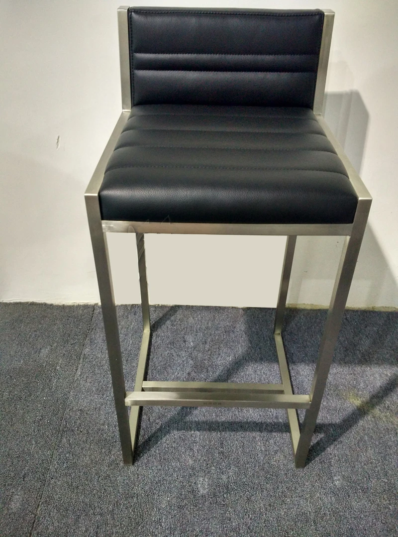 
Modern Zola bar chair in leather stainless steel structure 