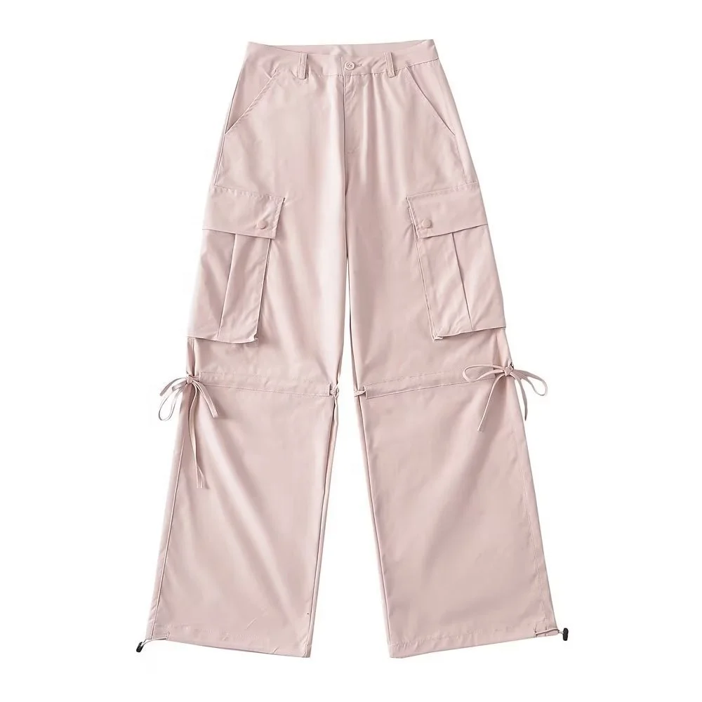 Women Outdoor Loose Soft Comfort Drawstring Lightweight Street Leisure Cargo Pants