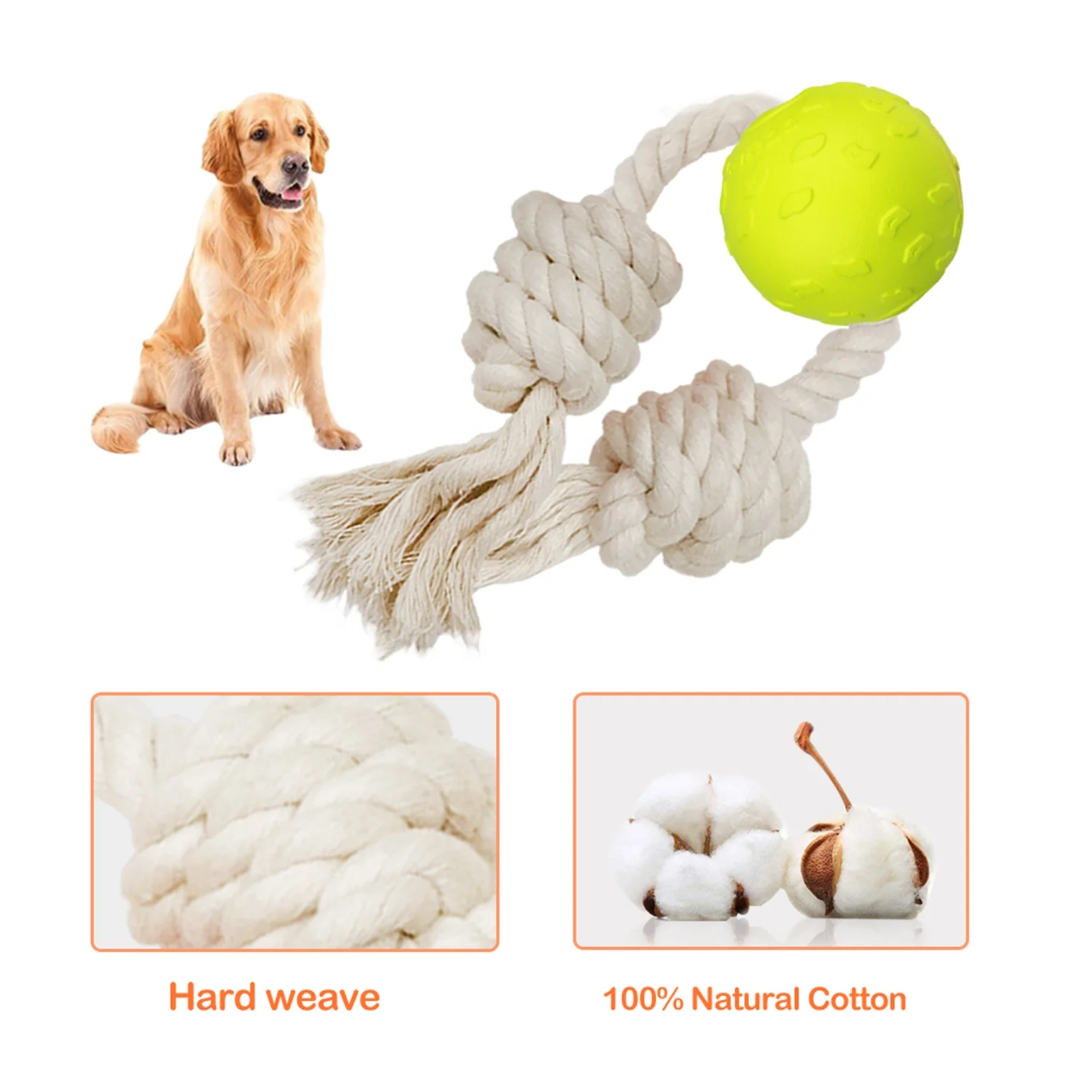 Laroo Dog Chew Ball Floating Foam Chew cotton Rope EVA Ball Pets Dog Toys Dog Toy For Pet Training swimming interactive