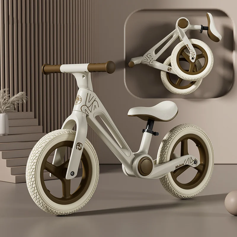 Children Riding Cycle Kids balance Bike 2-in-1 Baby Walker No Pedals Nylon Foldable Push Bike For Toddler 12 Inch Race Toddler